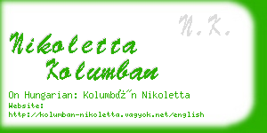 nikoletta kolumban business card